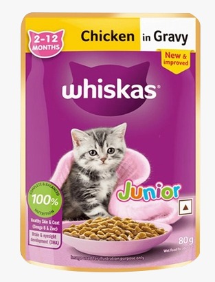 Whiskas Kitten Chicken in Gravy 85Gm(pack of 14)