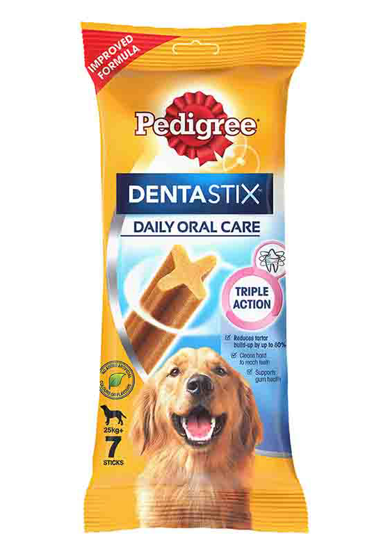 Pedigree Dentastix Dog Treat Oral Care for Adult Large Breed (25 kg+) 270g (7 Sticks)