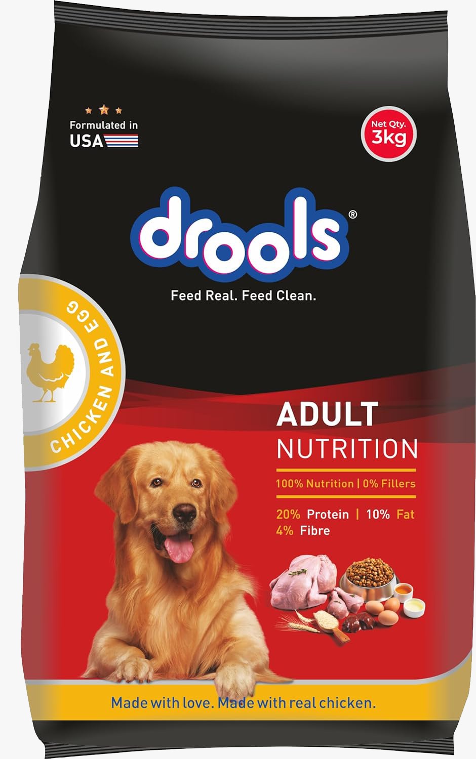 Drools Adult Chicken and Egg 3kg (1 Packet)