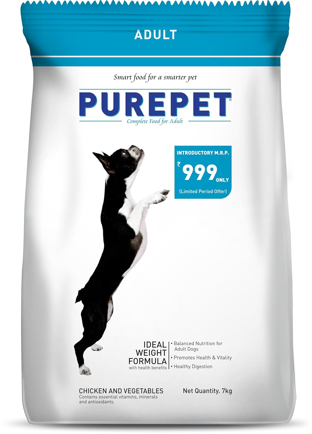 Purepet Chicken & Vegetable Adult Dog Food, 7 kg (1 Packet)