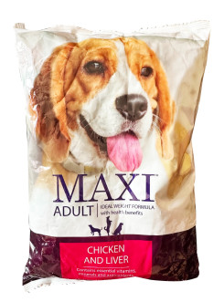 Maxi Adult Dog Food Chicken & Liver 500gm (1 Packet)