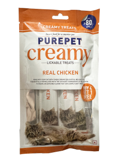 Purepet Creamy Treat Real Chicken Flavor 75gm ( Pack of 5)