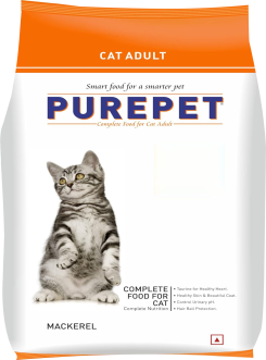 Purepet Adult Dry Cat Food Mackerel Flavour 2.8 kg (1 Packet )