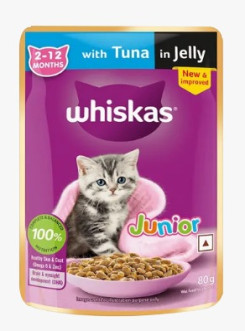 Whiskas Kitten Tuna in Jelly 85Gm(Pack of 14)