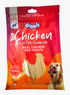 Drools COD Fish Sandwich Dog Treat 70gm    ( 1 Packet)