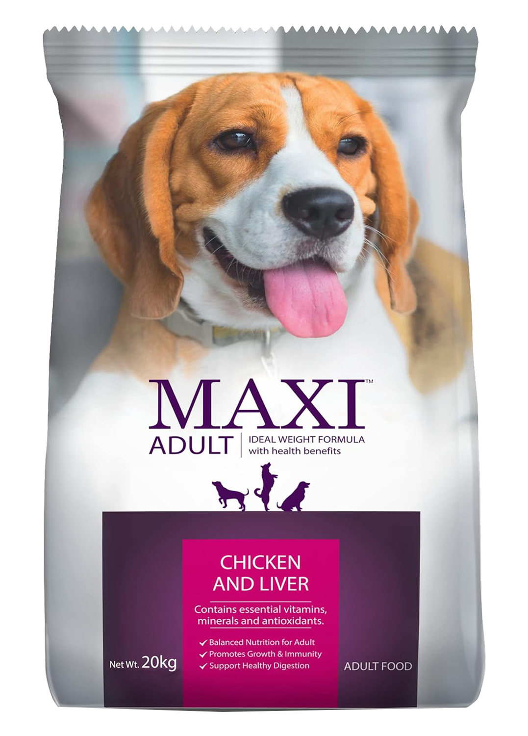 Maxi Adult Dry Dog Food Chicken and Liver Flavor 20 kg