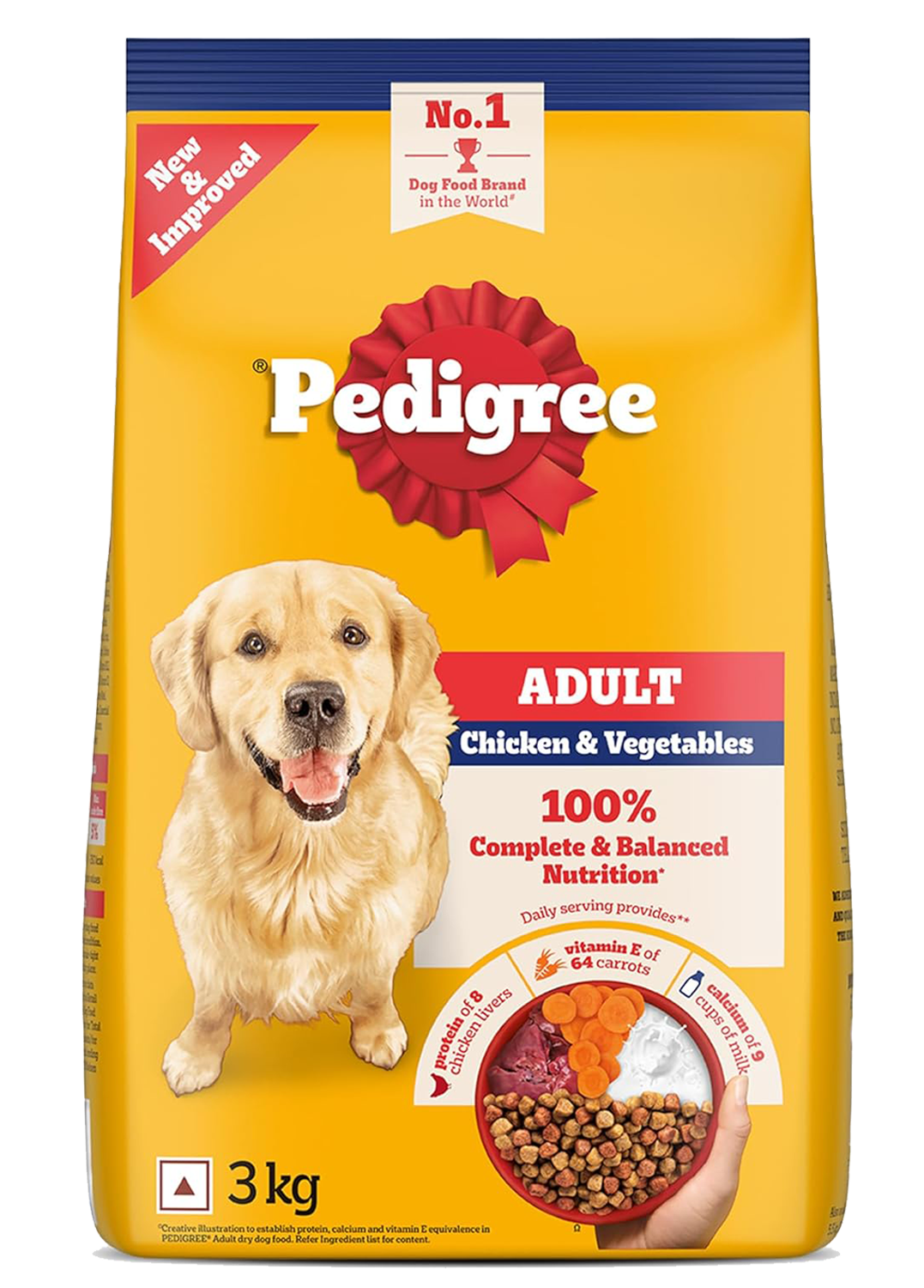 PEDIGREE Adult Dry Dog Food Chicken and Vegetable 3 KG