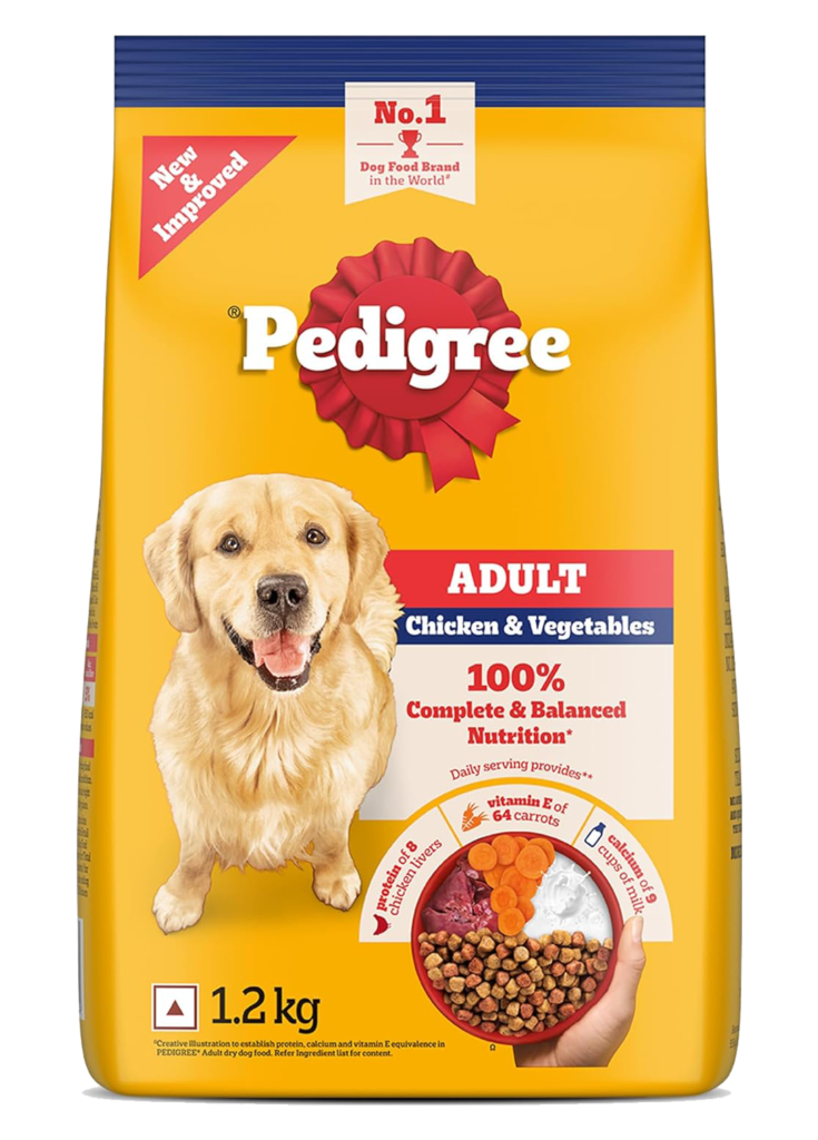 Pedigree Adult Dry Dog Food, Chicken & Vegetables, 1.2 kg