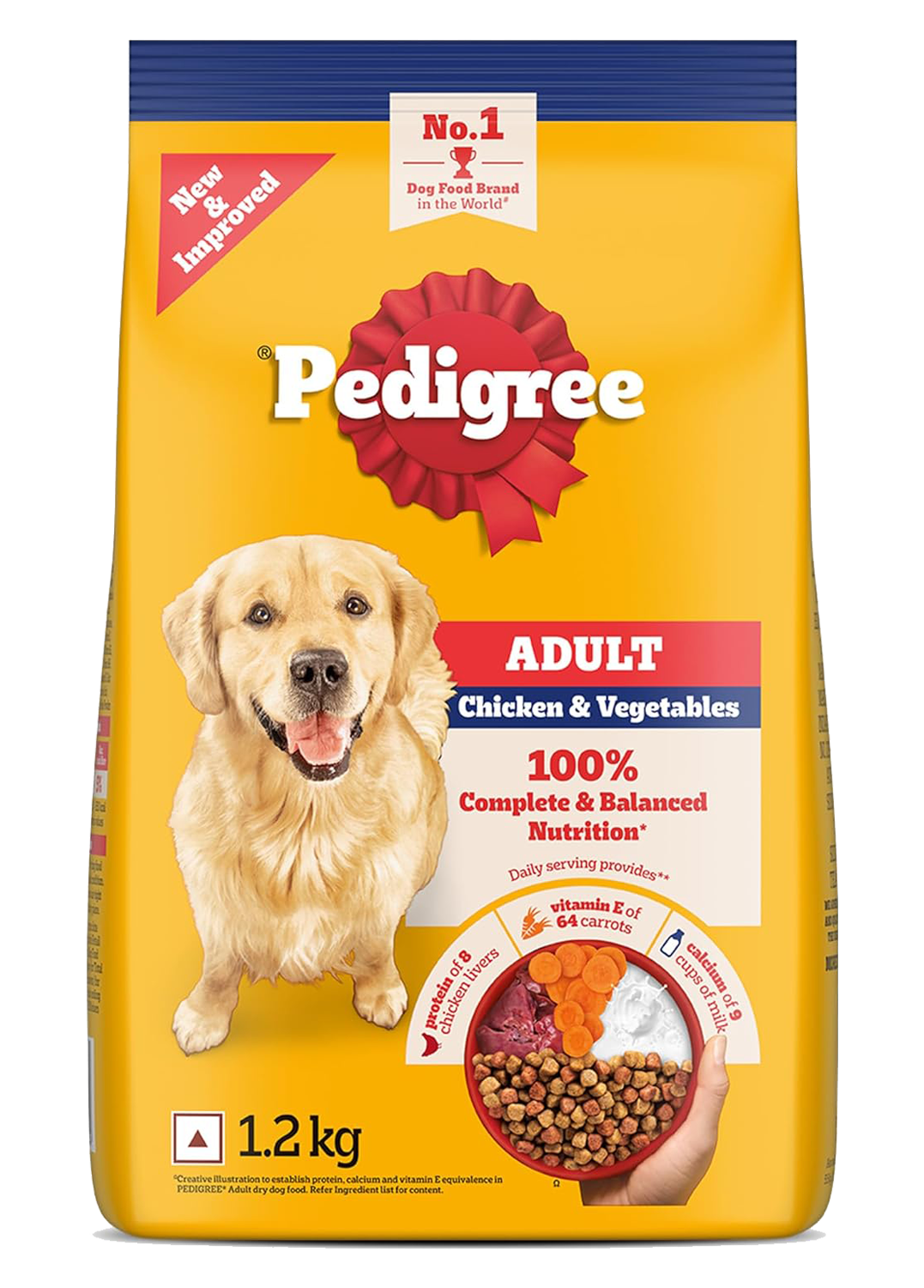 Pedigree Adult Dry Dog Food, Chicken & Vegetables, 1.2 kg