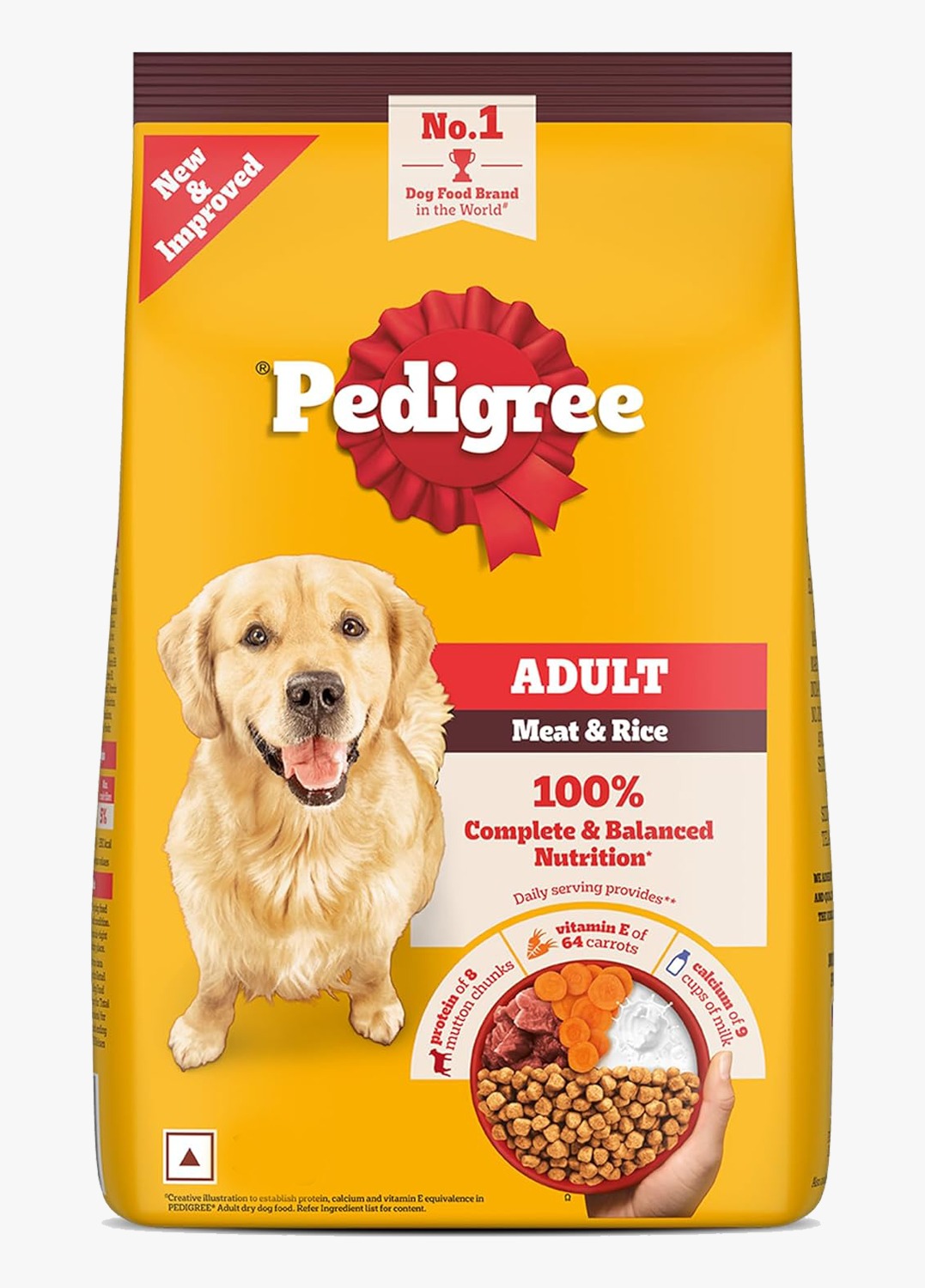 Pedigree Adult Dry Dog Food Meat & Rice 2.8kg