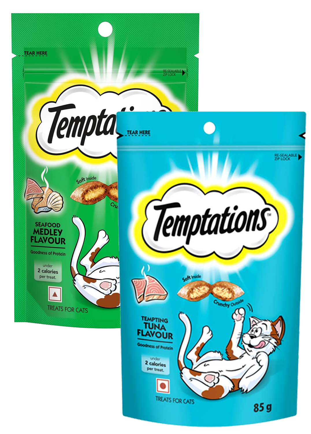 Temptation Cat Treat Tuna and Medley Flavor 85gm (pack of 2)