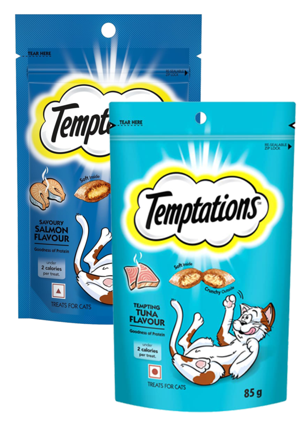 Temptation Cat Treat Tuna and Salmon Flavor 85 gm (pack of 2)