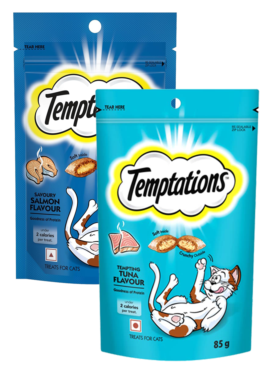 Temptation Cat Treat Tuna and Salmon Flavor 85 gm (pack of 2)