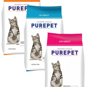 Purepet Mackerel, Ocean Fish, Tuna and Salmon Cat Adult 1kg (Pack of 3)