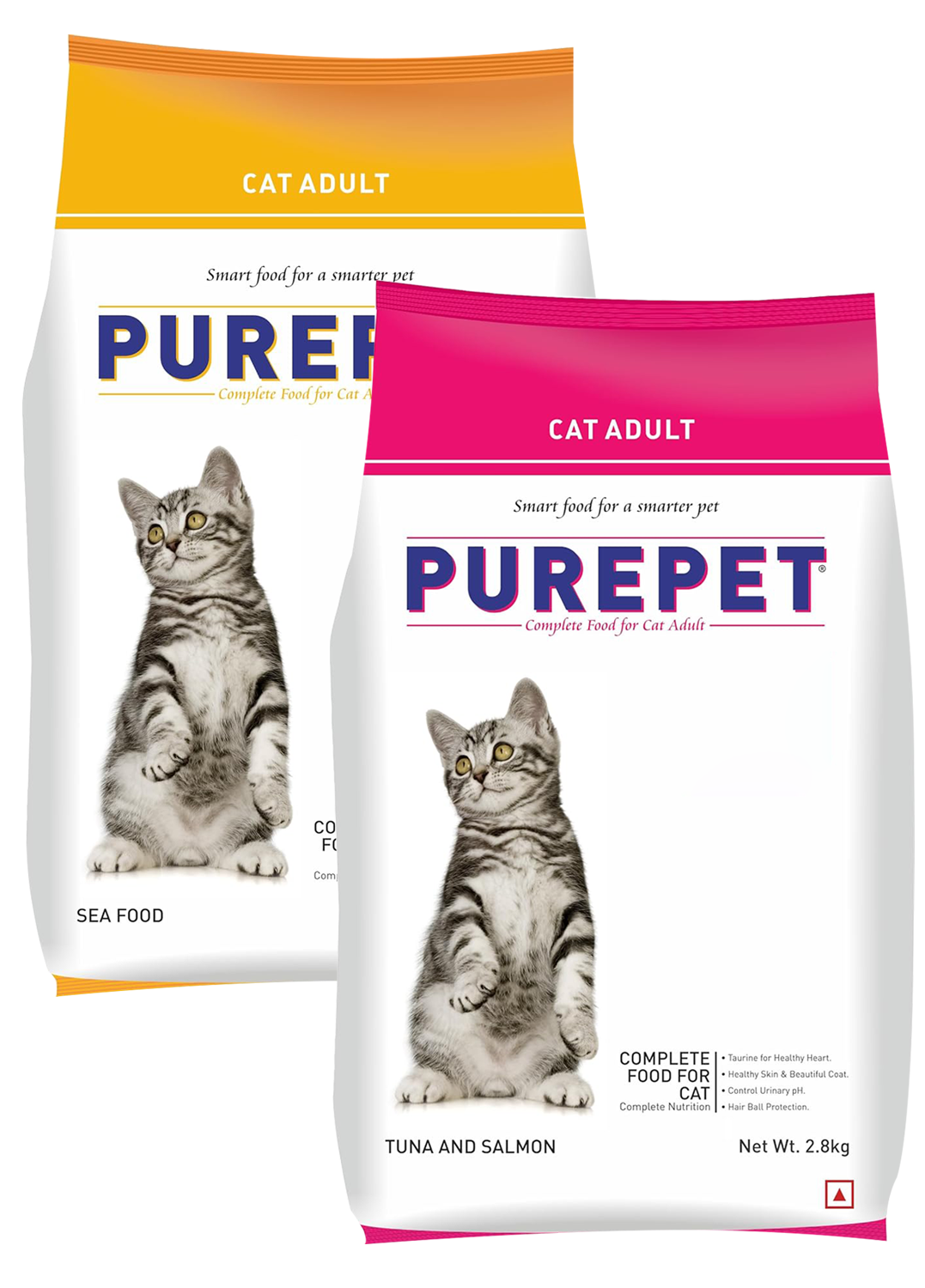 Purepet Seafood and Tuna and Salmon Cat Adult 2.8KG (Pack of 2)