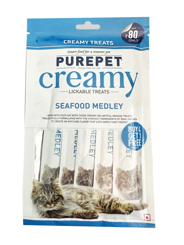 Purepet Creamy Seafood Medley 75 gm (Pack of 3)