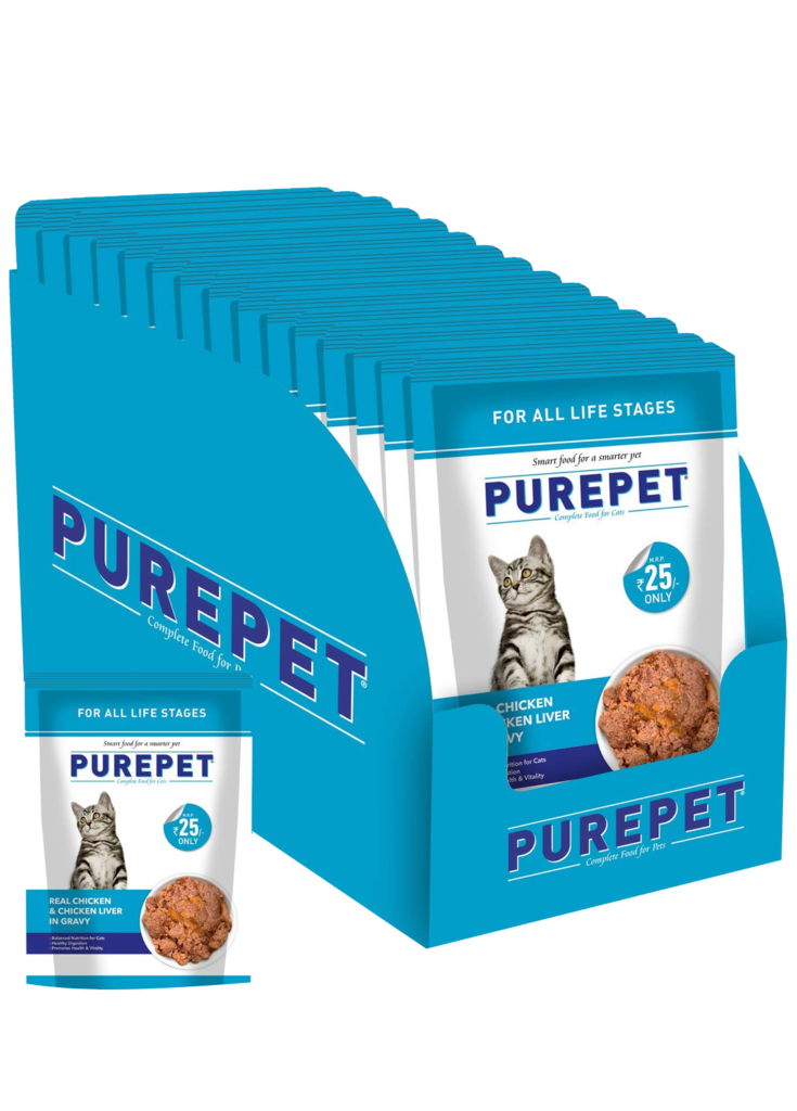 Purepet Gravy Wet Cat Food Real Chicken & Chicken Liver 50g (Pack of 15)