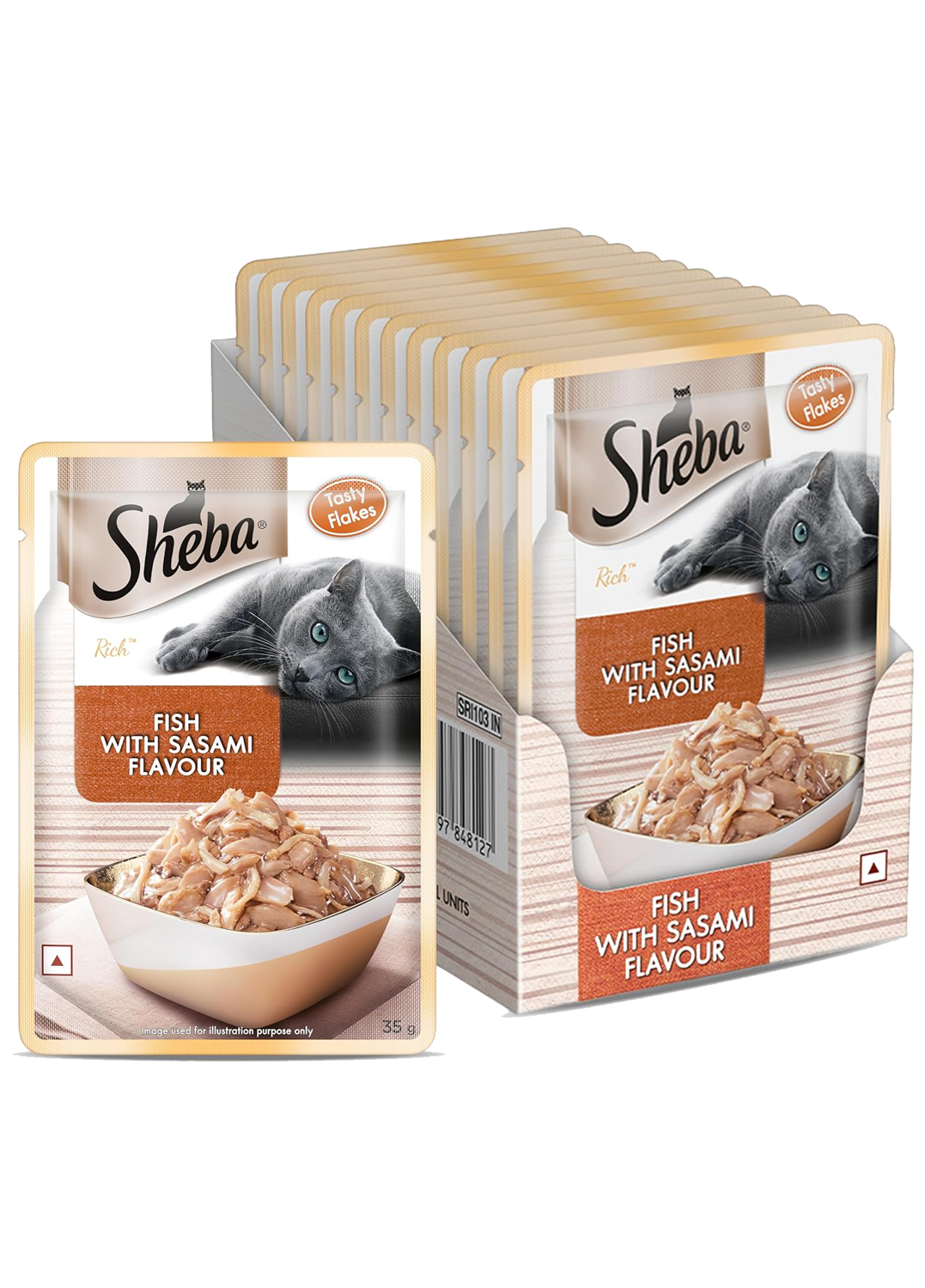 Sheba Premium Wet Cat Food Fish with Sasami 35gm (pack of 12)