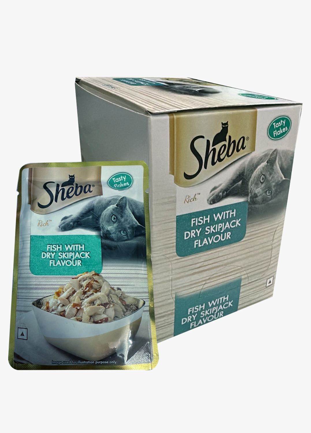 Sheba Premium Wet Cat Food Fish with Dry Skipjack Flavor 35gm (pack of 12)