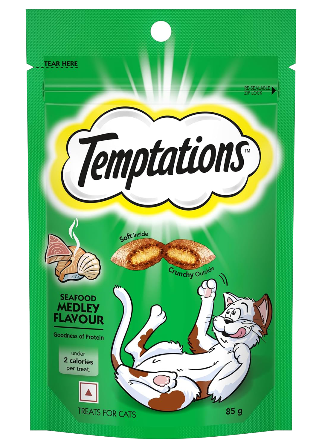 Temptation Cat Treat Sea Food Medley 85gm (pack of 2)