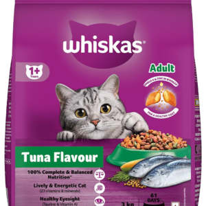 Whiskas Adult (+1 year) Dry Cat Food Food, Tuna Flavor, 3kg Pack