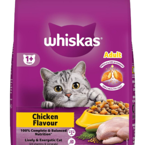Whiskas Adult (+1 year) Dry Cat Food , Chicken Flavor, 1.2kg Pack