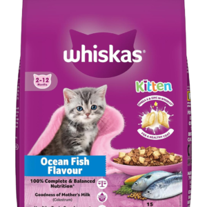 Whiskas Kitten (2-12 months) Dry Cat Food, Ocean Fish, 1.1kg Pack