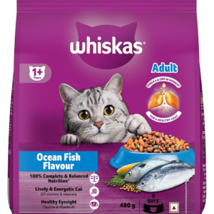 Whiskas Adult (+1 year) Dry Cat Food Food, Tuna Flavor, 480g Pack