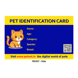 Pet Identification Card – Cat (Blue & Yellow)