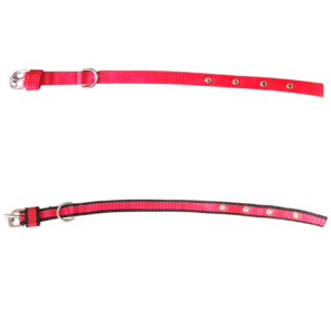 Premium Strong Soft Nylon Collar for Cat and Puppy RED Small  (Pack of 2)
