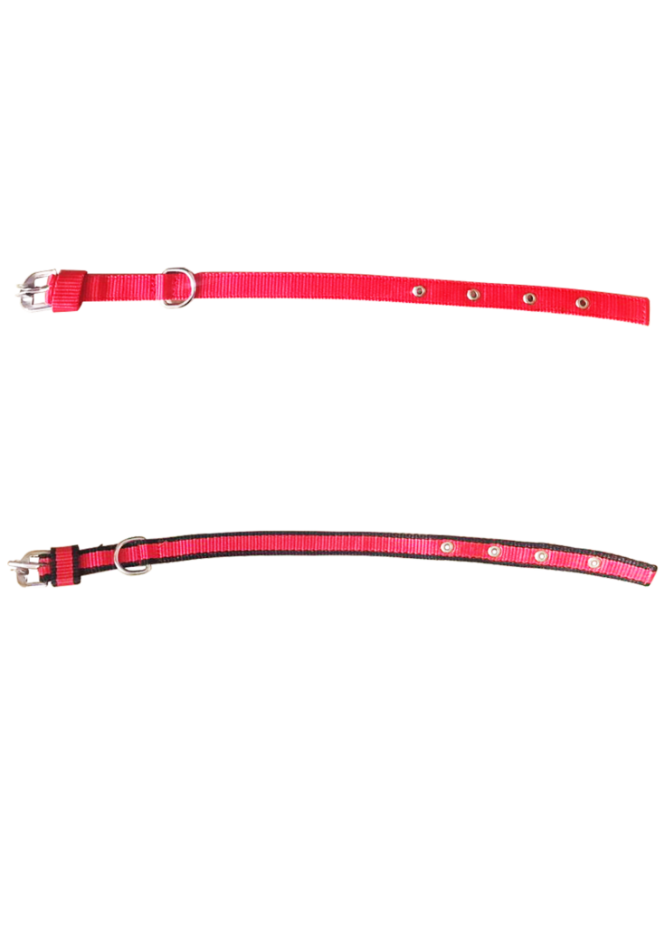 Premium Strong Soft Nylon Collar for Cat and Puppy RED Small  (Pack of 2)