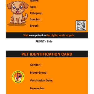Pet Identification Card – Dog (Orange and Black)