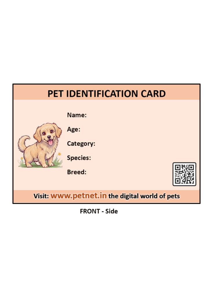 Pet Identification Card – Dog (Peach color)