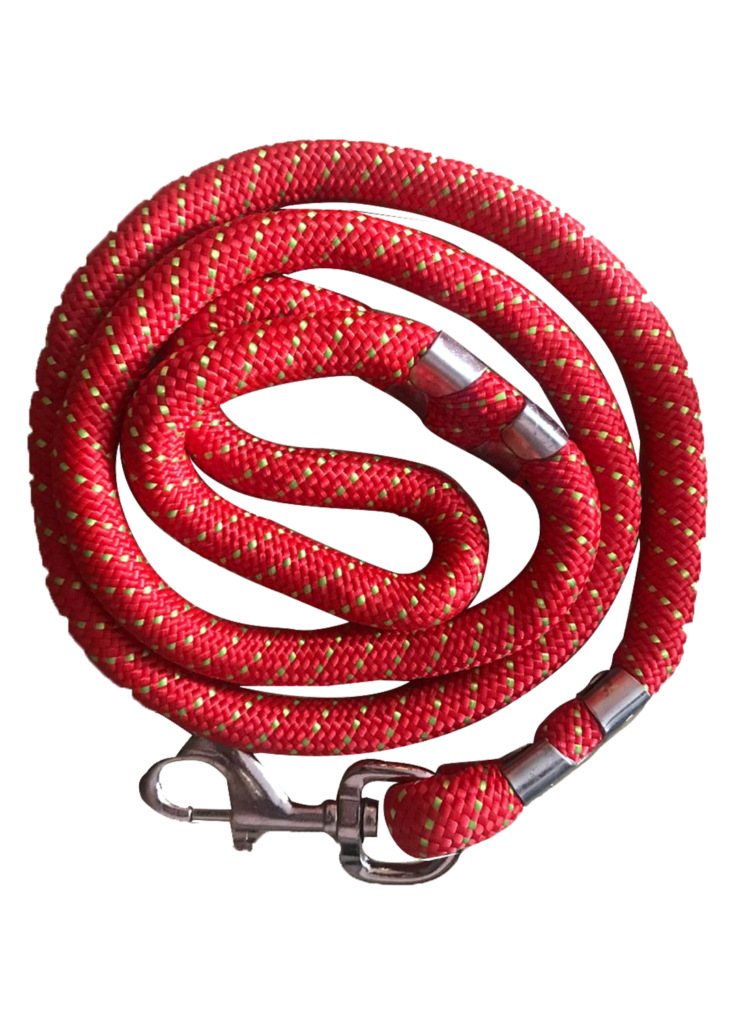 Rope Leash 18 mm-Red, Steel Hook