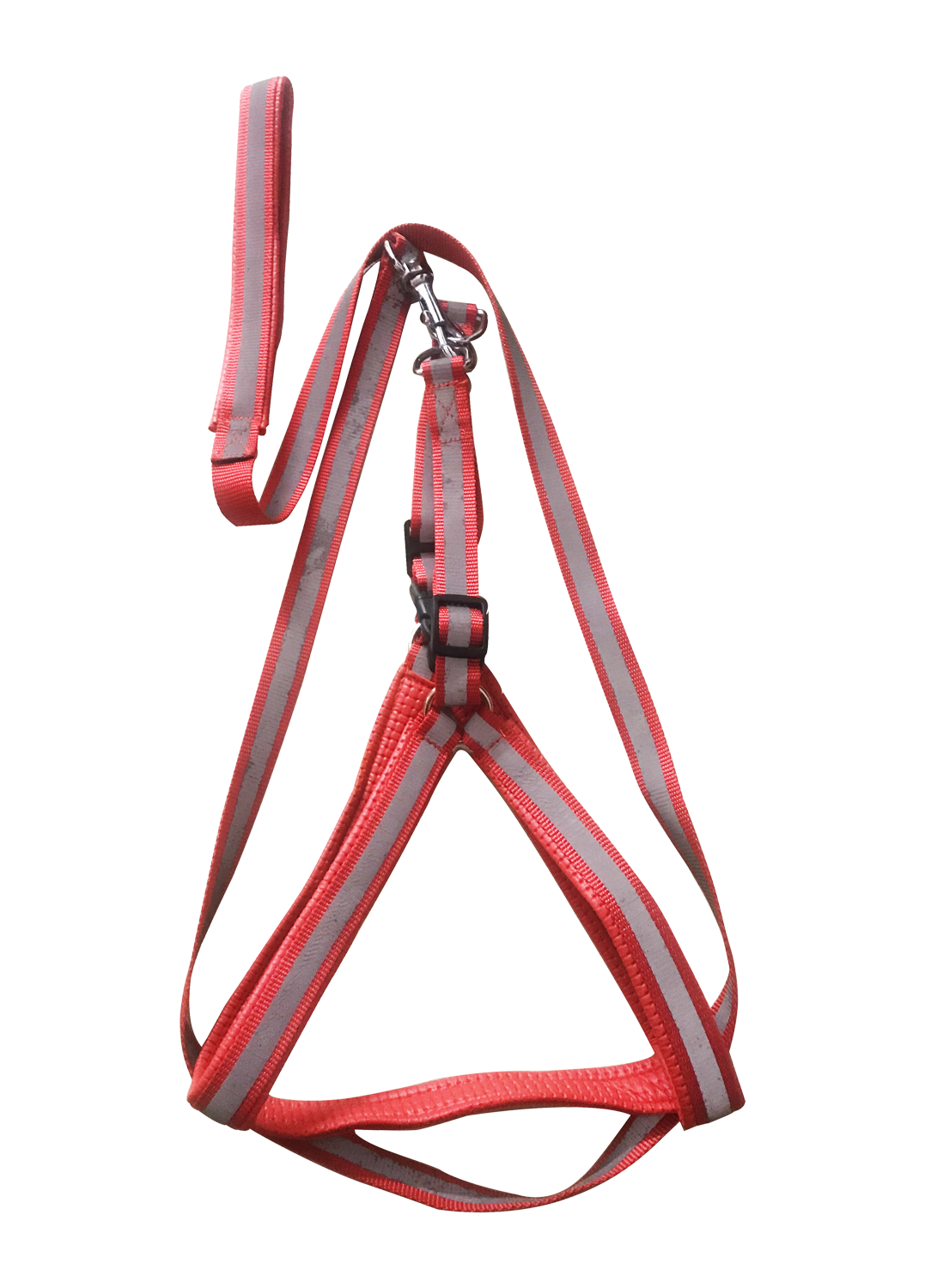 Special Nylon Radium Padded Leash Harness Set 3/4'' RED