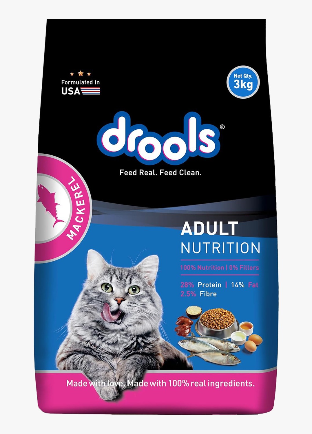 Drools Adult Cat Food Mackerel 3kg