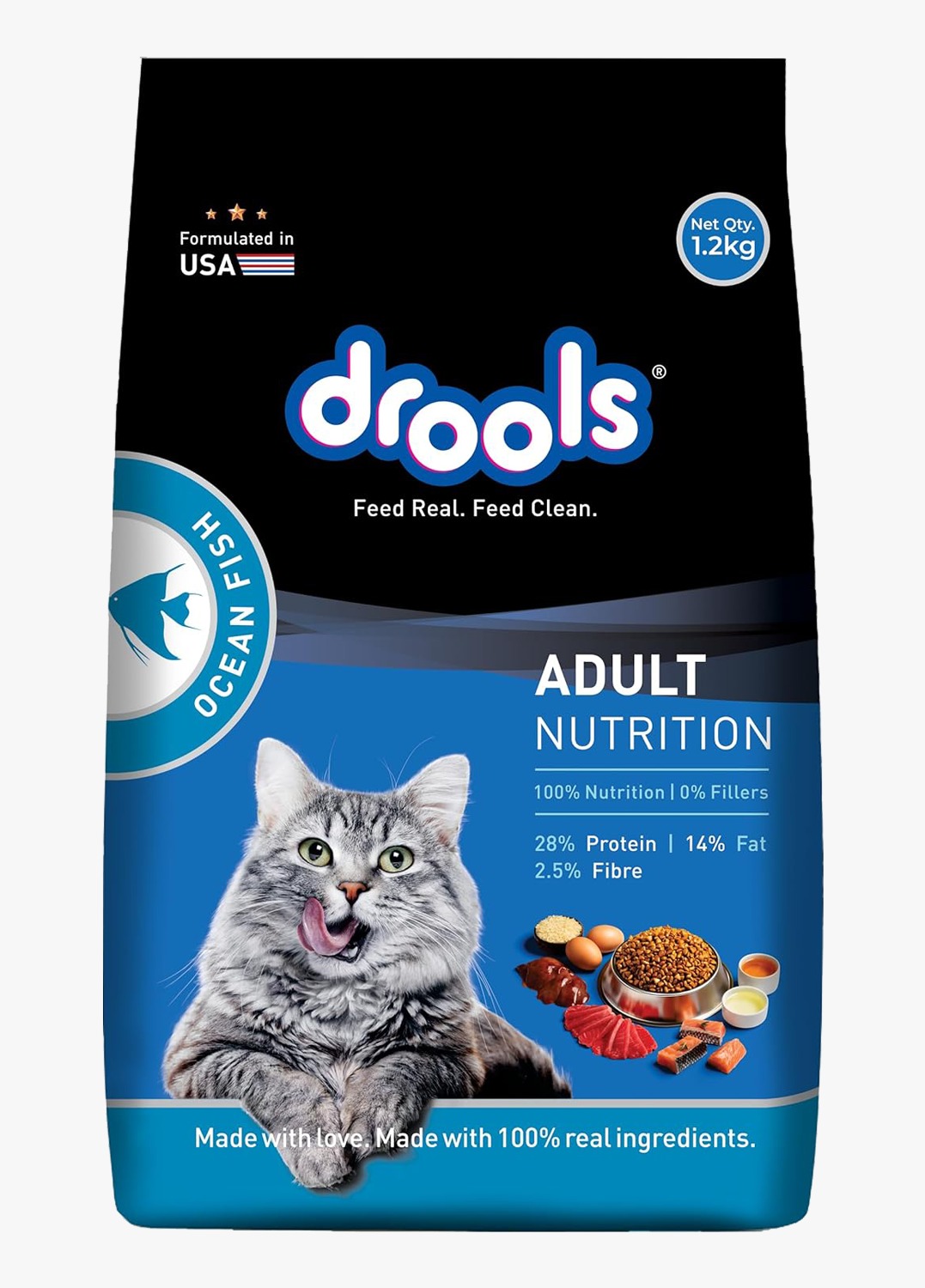 Drools Adult Cat Food Ocean Fish  1.2kg