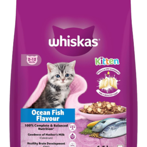 Whiskas Kitten (2-12 months) Dry Cat Food, Ocean Fish Flavour with Milk, 6.5kg