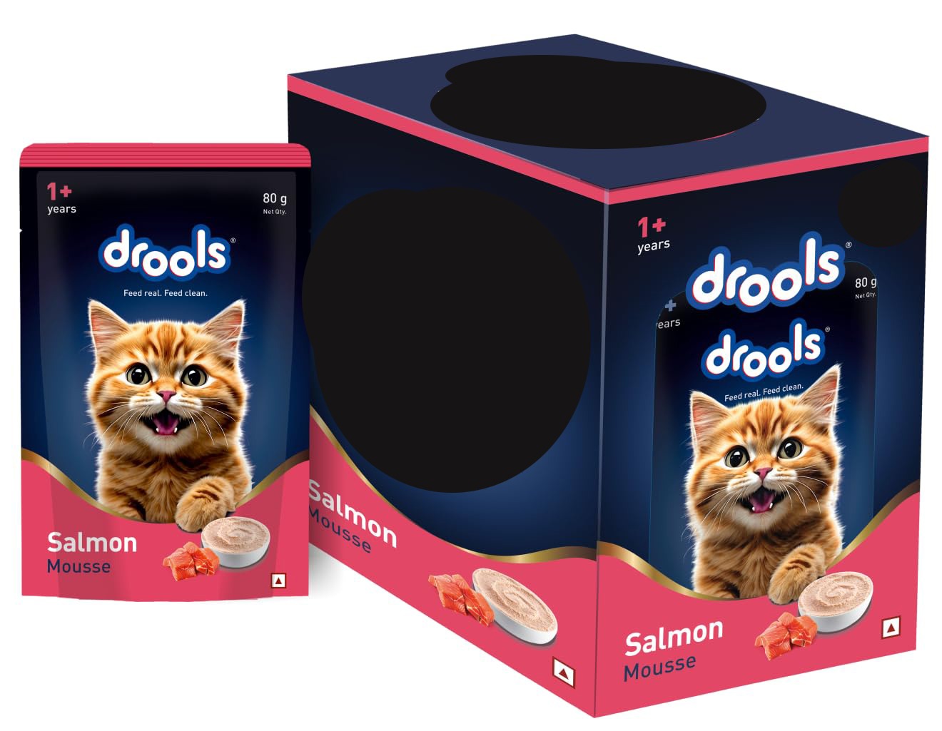 Drools Salmon Mousse Cat 80gm (Pack of 5)
