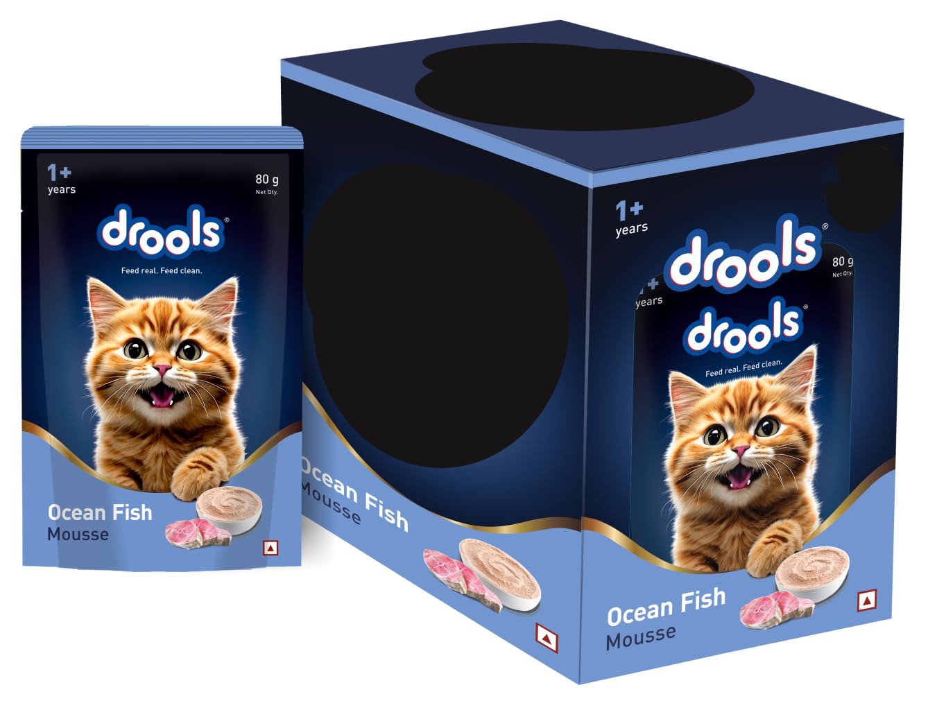 Drools Oceanfish Mousse Cat 80gm (Pack of 5)